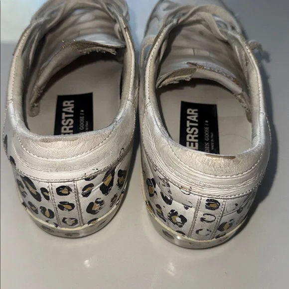 Golden Goose Women's White and Leopard Print Sneakers - Picture 3 of 8